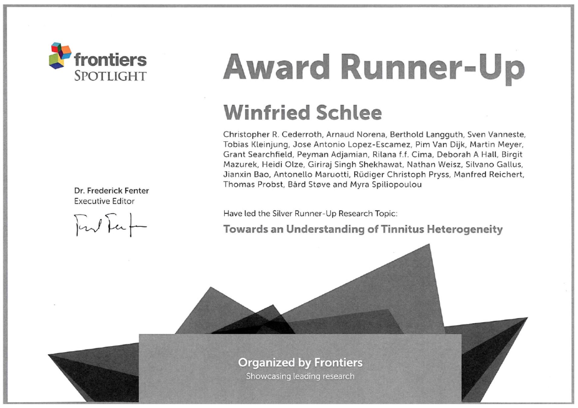 Frontiers Spotlight Award Winny